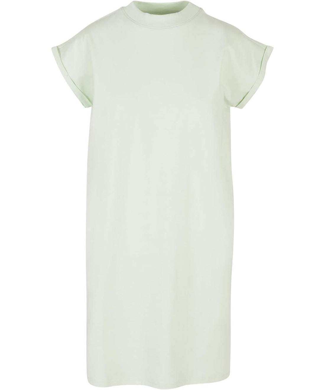 Build Your Brand BYB Womens turtle extended shoulder dress Light Mint BY101 - Light Mint - Customisable Dresses
