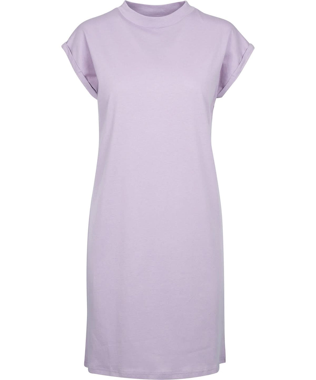 Build Your Brand BYB Womens turtle extended shoulder dress Lilac BY101 - Lilac - Customisable Dresses