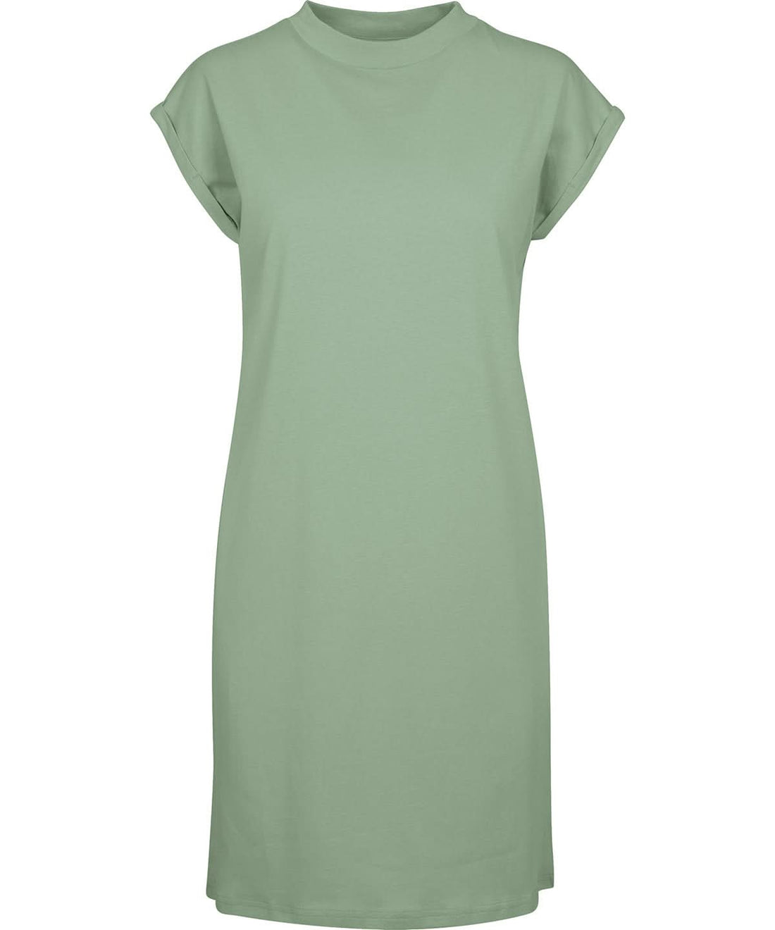 Build Your Brand BYB Womens turtle extended shoulder dress Magic Salvia BY101 - Magic Salvia - Customisable Dresses