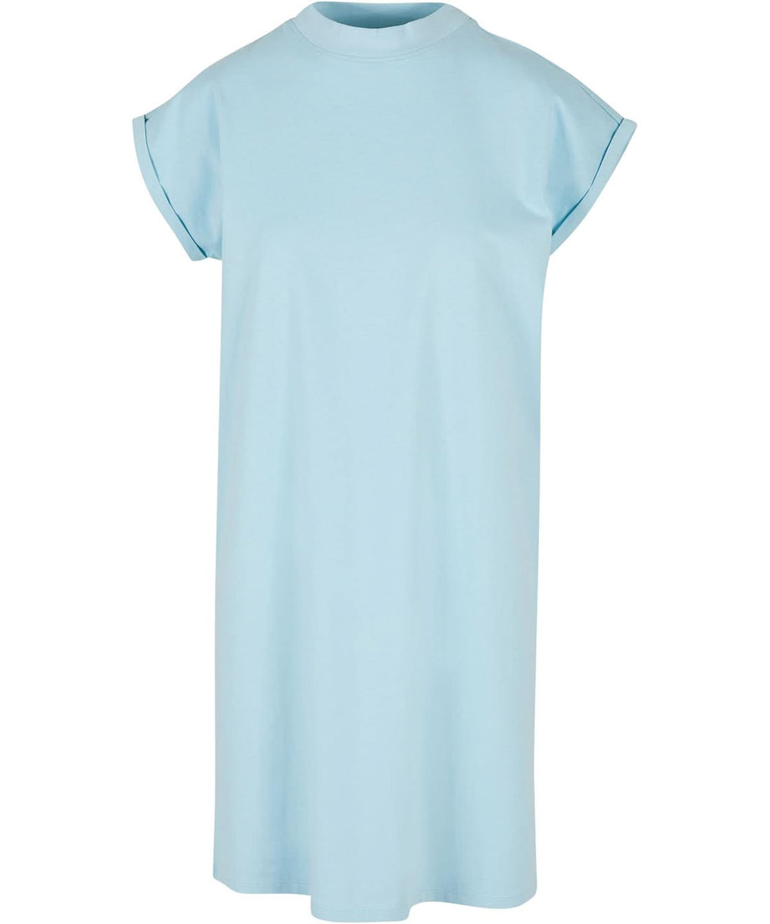 Build Your Brand BYB Womens turtle extended shoulder dress Ocean Blue BY101 - Ocean Blue - Customisable Dresses