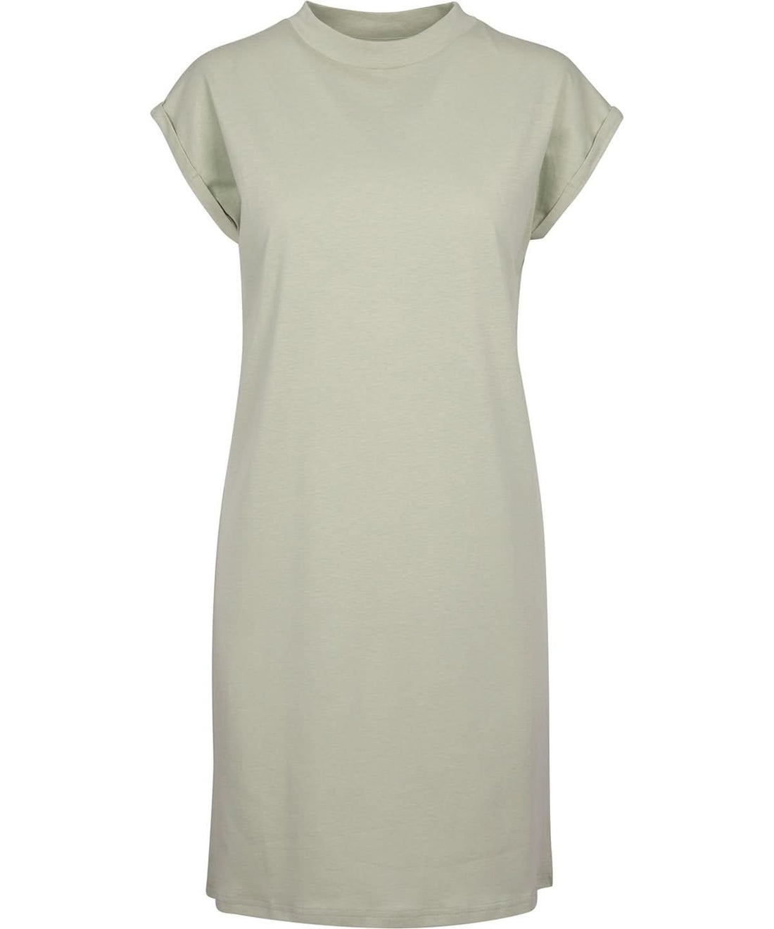 Build Your Brand BYB Womens turtle extended shoulder dress Soft Salvia BY101 - Soft Salvia - Customisable Dresses