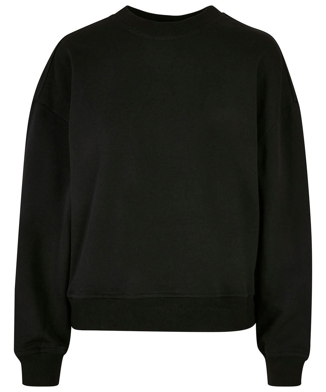 Build Your Brand BYB Womens oversized crew neck sweatshirt BY212 - Black - Customisable Sweatshirts