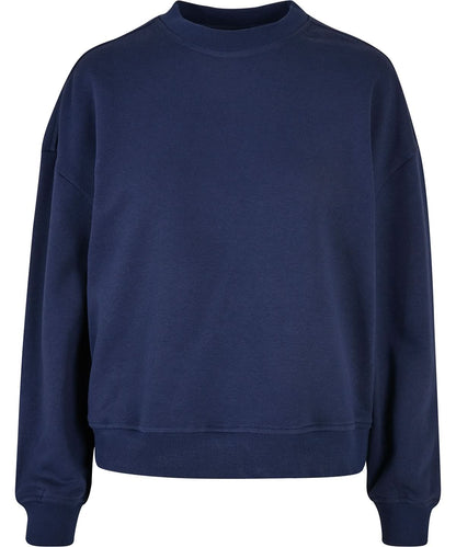 Build Your Brand BYB Womens oversized crew neck sweatshirt BY212 - Light Navy - Customisable Sweatshirts
