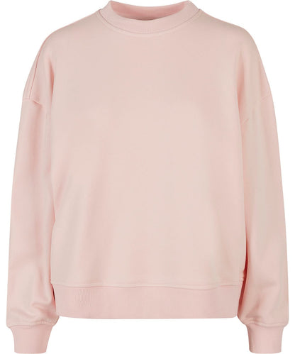 Build Your Brand BYB Womens oversized crew neck sweatshirt BY212 - Pink - Customisable Sweatshirts