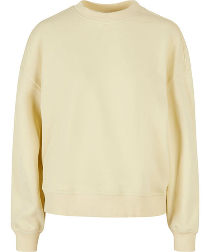 Build Your Brand BYB Womens oversized crew neck sweatshirt BY212 - Soft Yellow - Customisable Sweatshirts