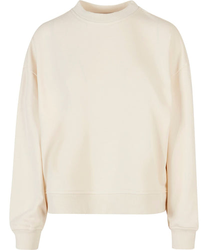 Build Your Brand BYB Womens oversized crew neck sweatshirt BY212 - White Sand - Customisable Sweatshirts