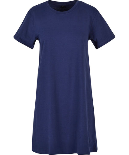 Build Your Brand BYB Womens tee dress BY214 - Light Navy - Customisable Dresses