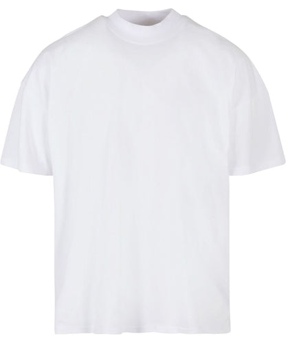 Build Your Brand BYB Oversized mock neck tee BY230 - White - Customisable T-Shirts