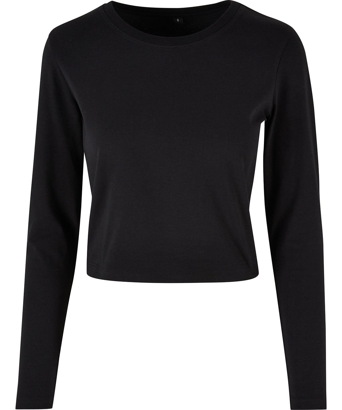 Build Your Brand BYB Womens short long sleeve BY261 - Black - Customisable T-Shirts
