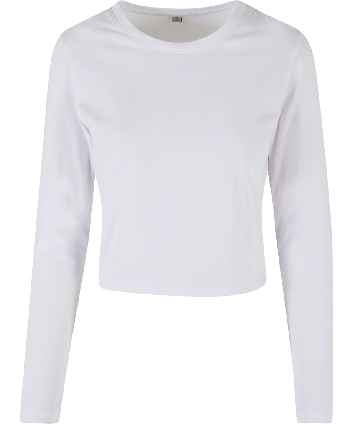 Build Your Brand BYB Womens short long sleeve BY261 - White - Customisable T-Shirts