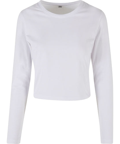 Build Your Brand BYB Womens short long sleeve BY261 - White - Customisable T-Shirts