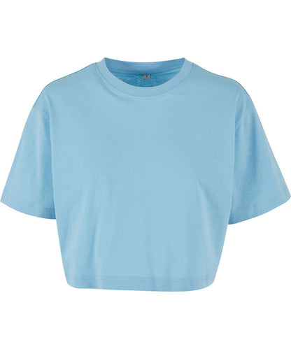 Build Your Brand BYB Womens short oversized tee BY264 - Baltic Blue - Customisable T-Shirts