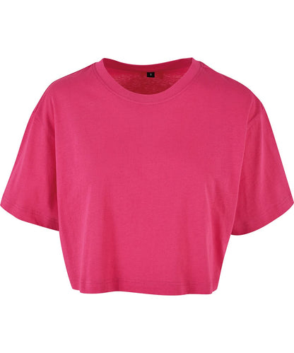 Build Your Brand BYB Womens short oversized tee BY264 - Hibiskus Pink - Customisable T-Shirts