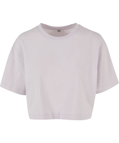 Build Your Brand BYB Womens short oversized tee BY264 - Soft Lilac - Customisable T-Shirts