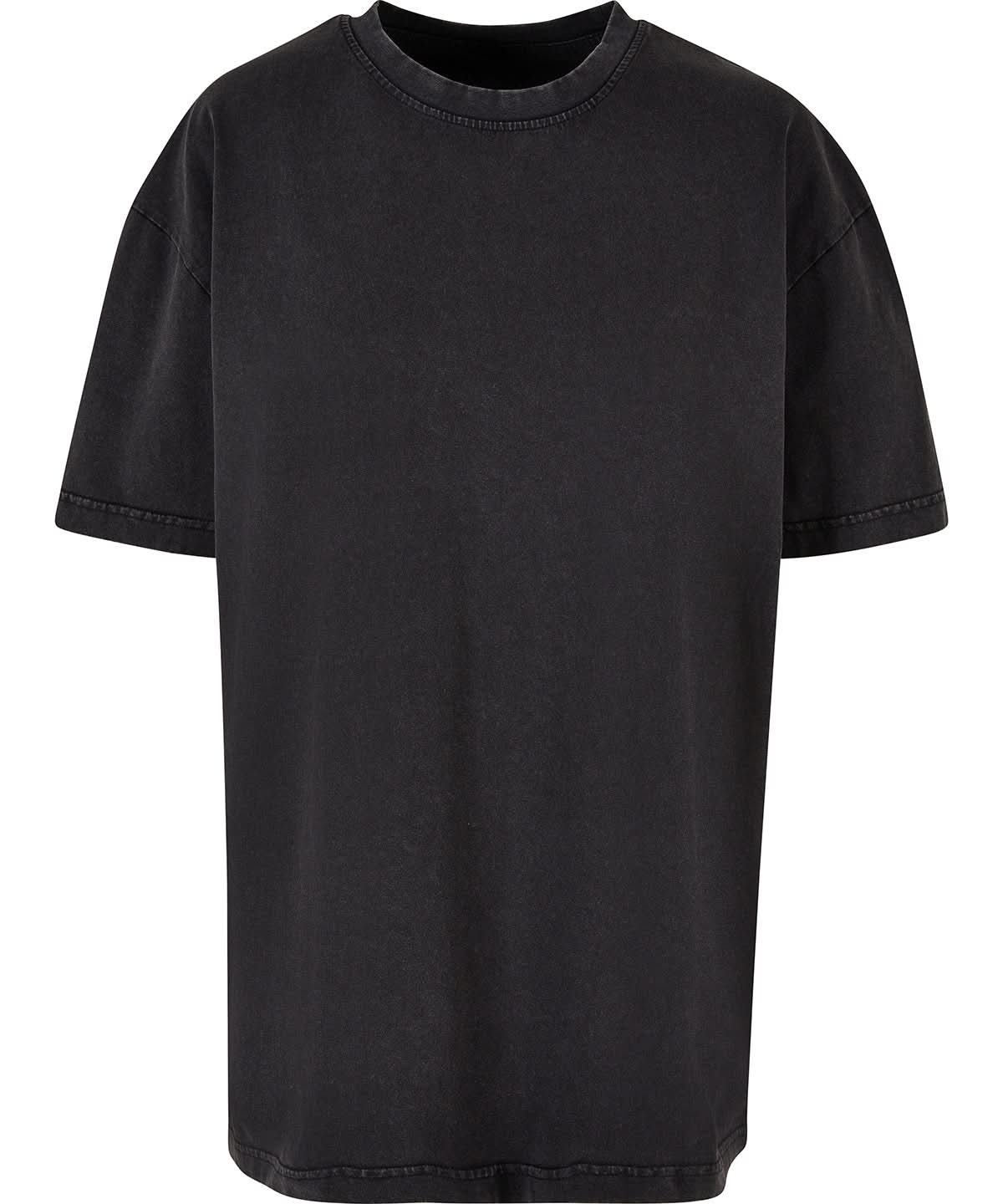 Build Your Brand BYB Womens oversized acid wash tee BY270 - Black - Customisable T-Shirts