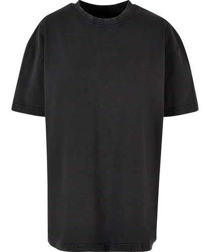 Build Your Brand BYB Womens oversized acid wash tee BY270 - Black - Customisable T-Shirts