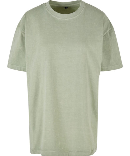 Build Your Brand BYB Womens oversized acid wash tee BY270 - Soft Salvia - Customisable T-Shirts