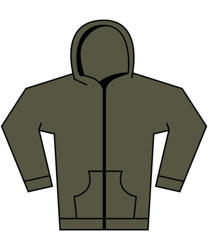 Build Your Brand BYB Vintage heavy zip hoodie BY295 - Olive - Customisable Hoodies