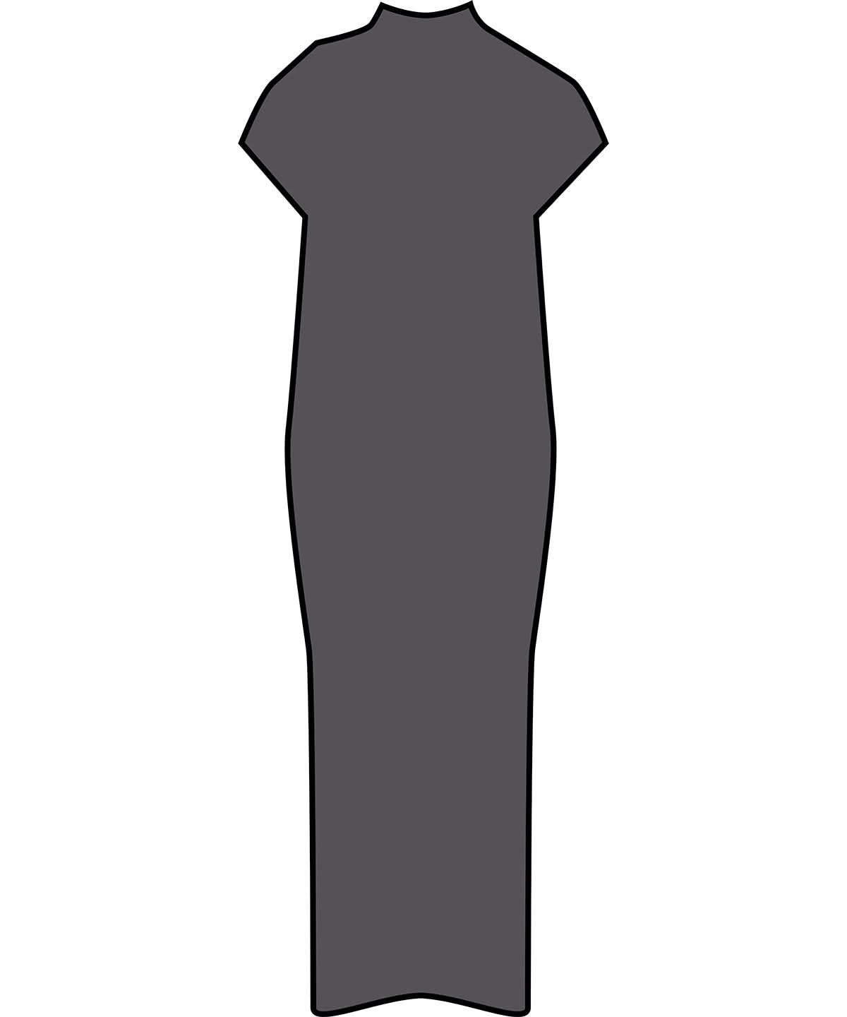 Build Your Brand BYB Womens vintage long dress BY303 - Magnet - Customisable Dresses