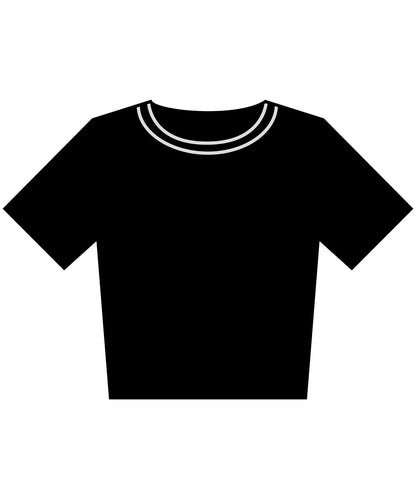 Build Your Brand BYB Womens vintage cropped tee BY305 - Black - Customisable T-Shirts