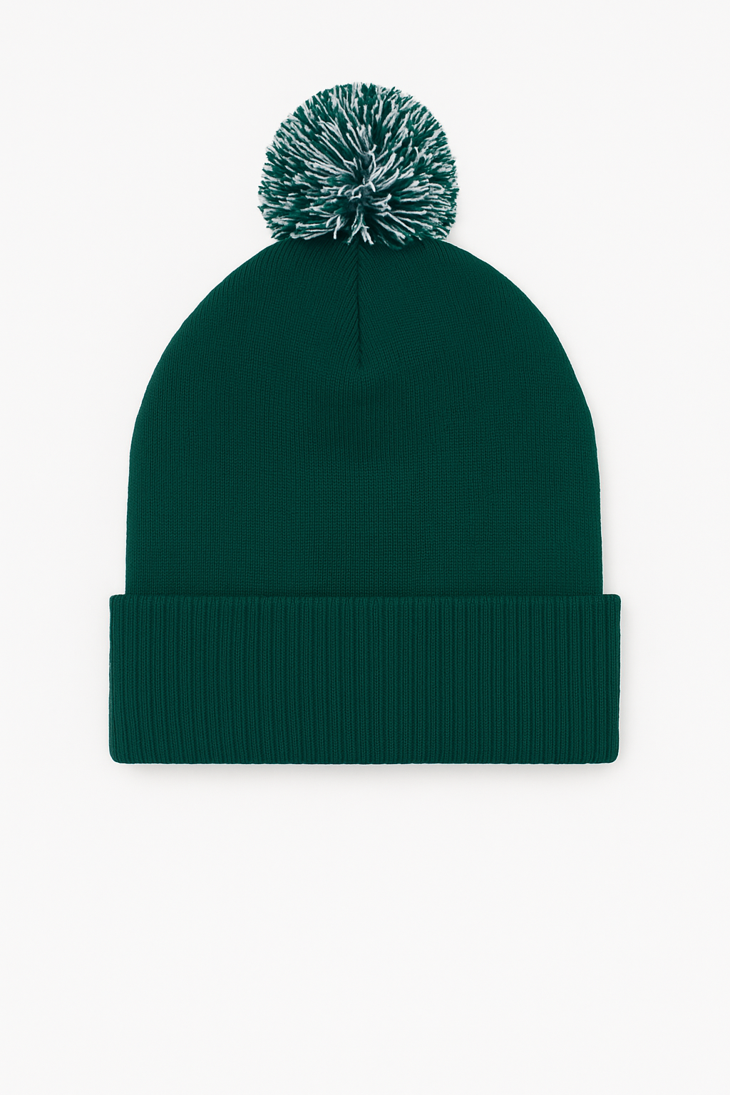 Pom Pom Beanie - UC413 - Bottle Green Off White One - Customisable HEADWEAR