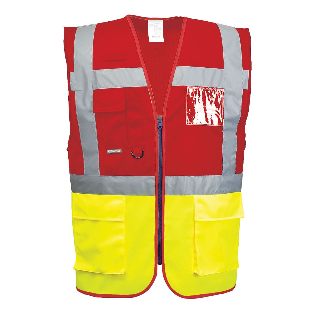 Portwest Paris Hi Vis Contrast Executive Vest C276 - Yellow Red - Customisable HV Vest
