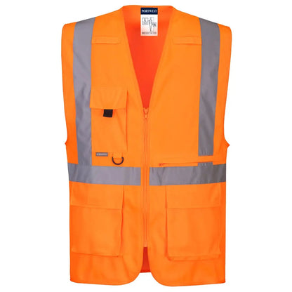 Hi Vis Tablet Pocket Executive Vest C357 - Orange - Customisable Vests