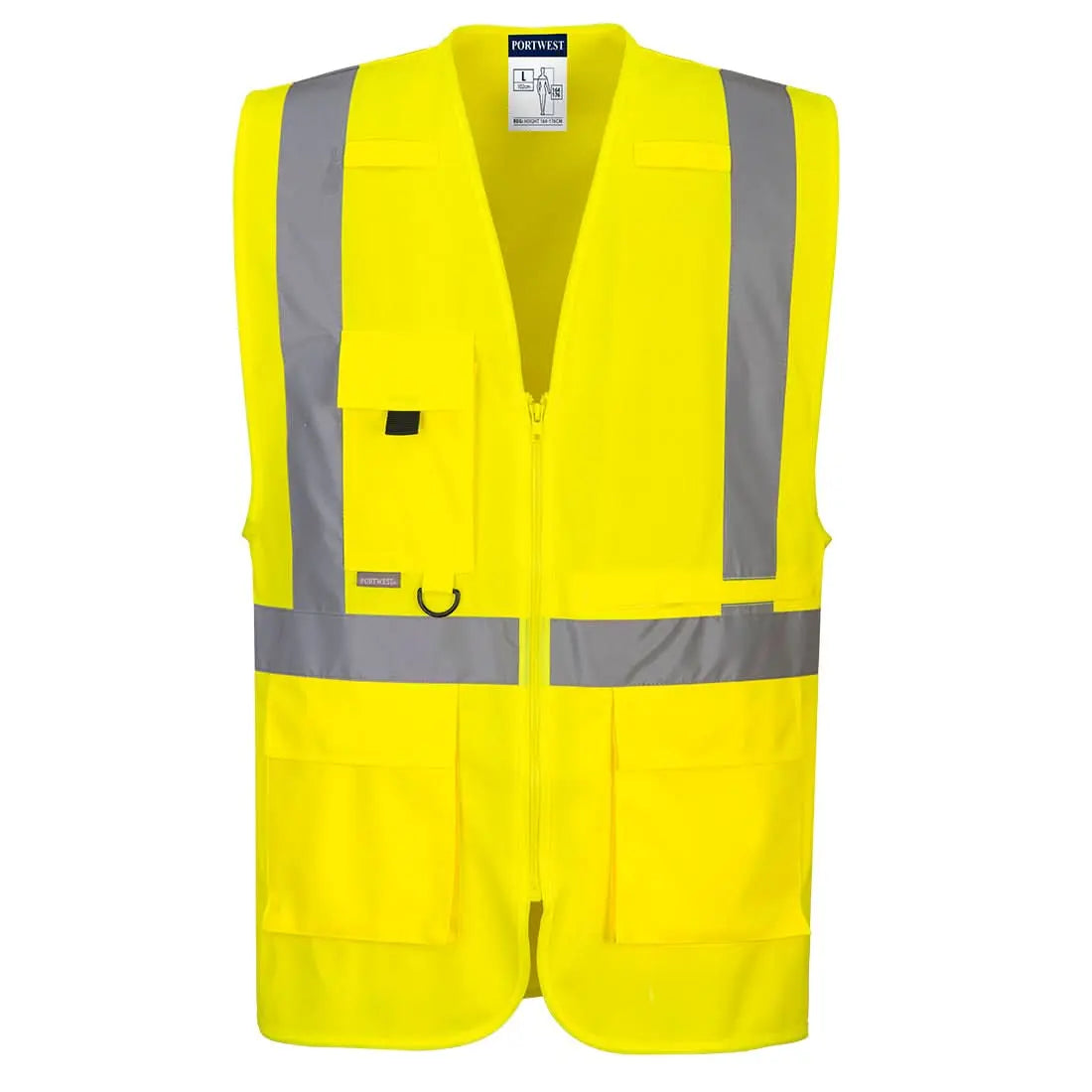 Hi Vis Tablet Pocket Executive Vest C357 - Yellow - Customisable Vests
