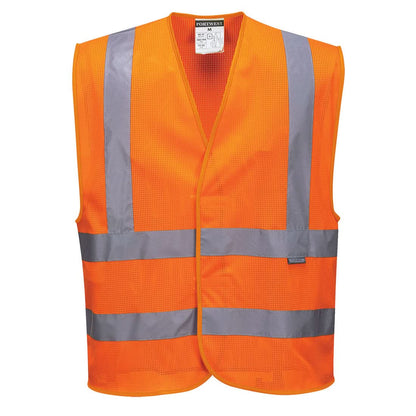 Hi Vis Mesh Band And Brace Vest C370 - Orange - Customisable Vests