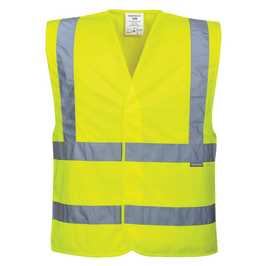 Portwest Hi Vis Band And Brace Vest C470 - Yellow - Customisable HV Vest