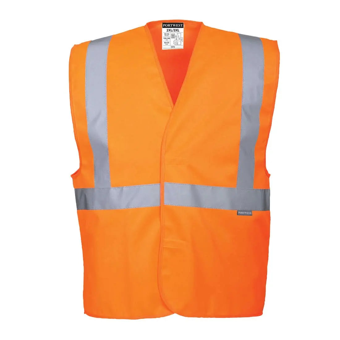 Hi Vis Band And Brace Vest C472 - Orange - Customisable Vests