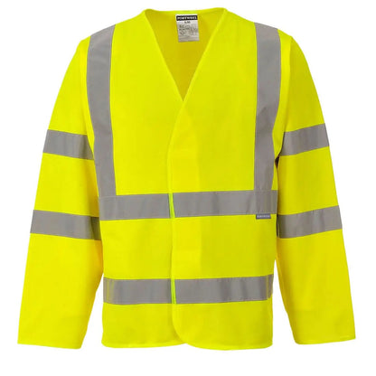 Hi Vis Band And Brace Jacket L/S C473 - Yellow - Customisable Vests