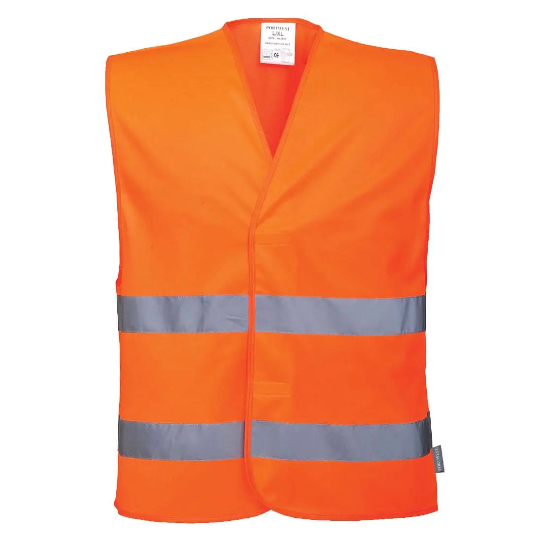 Hi Vis Two Band Vest C474 - Orange - Customisable Vests