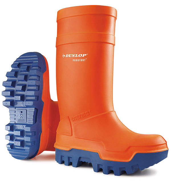 Dunlop Purofort Thermo+ Full Safety Wellingtons - Orange - Customisable Wellingtons