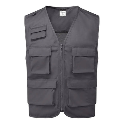Work Vest C704 - Metal Grey - Customisable Vests