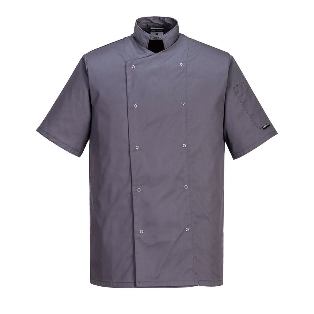 Portwest ChefS Cumbria Jacket SS C733 - Slate Grey XS - Customisable Jacket