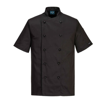 Portwest ChefS Kent Jacket SS C734 - Black - Customisable Jacket