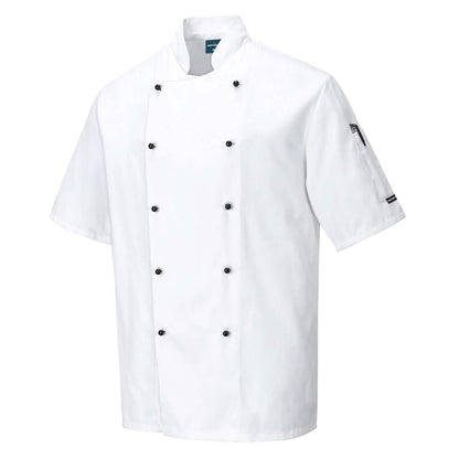 Portwest ChefS Kent Jacket SS C734 - White - Customisable Jacket