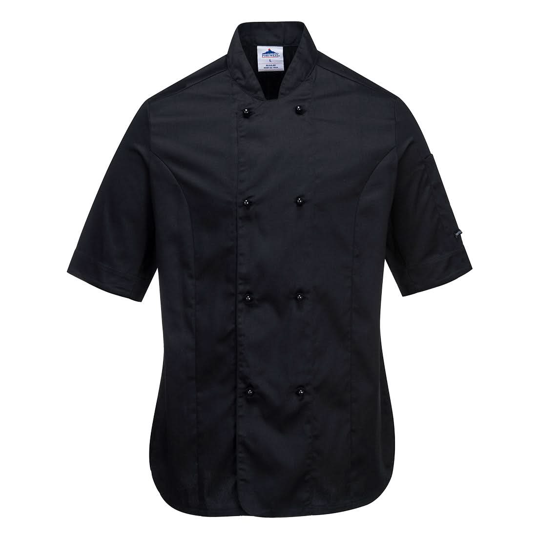 Portwest Rachel WomenS Chefs Jacket SS C737 - Black - Customisable Jackets