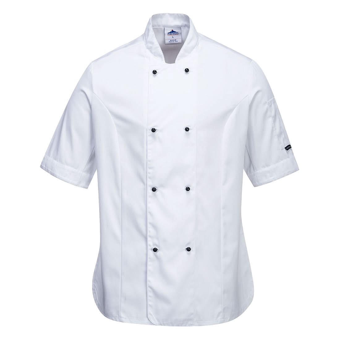 Portwest Rachel WomenS Chefs Jacket SS C737 - White L - Customisable Jackets
