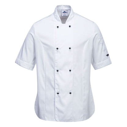 Portwest Rachel WomenS Chefs Jacket SS C737 - White L - Customisable Jackets