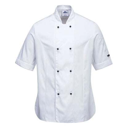 Rachel Women S Chefs Jacket Ss C737 - White L - Customisable Work Jackets