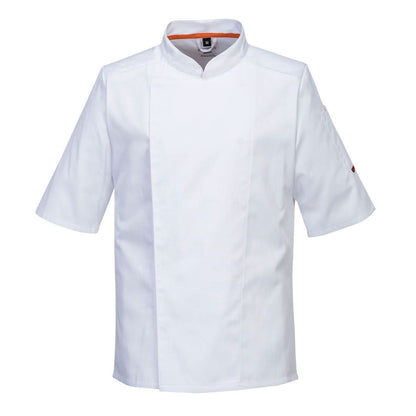 Portwest ChefS Meshair Pro Jacket SS C738 - White - Customisable Jacket
