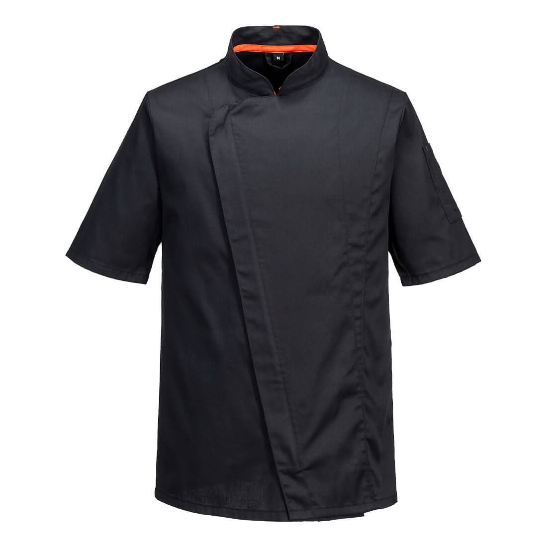 Portwest ChefS Meshair Pro Asymmetrical Jacket SS C739 - Black - Customisable Jacket