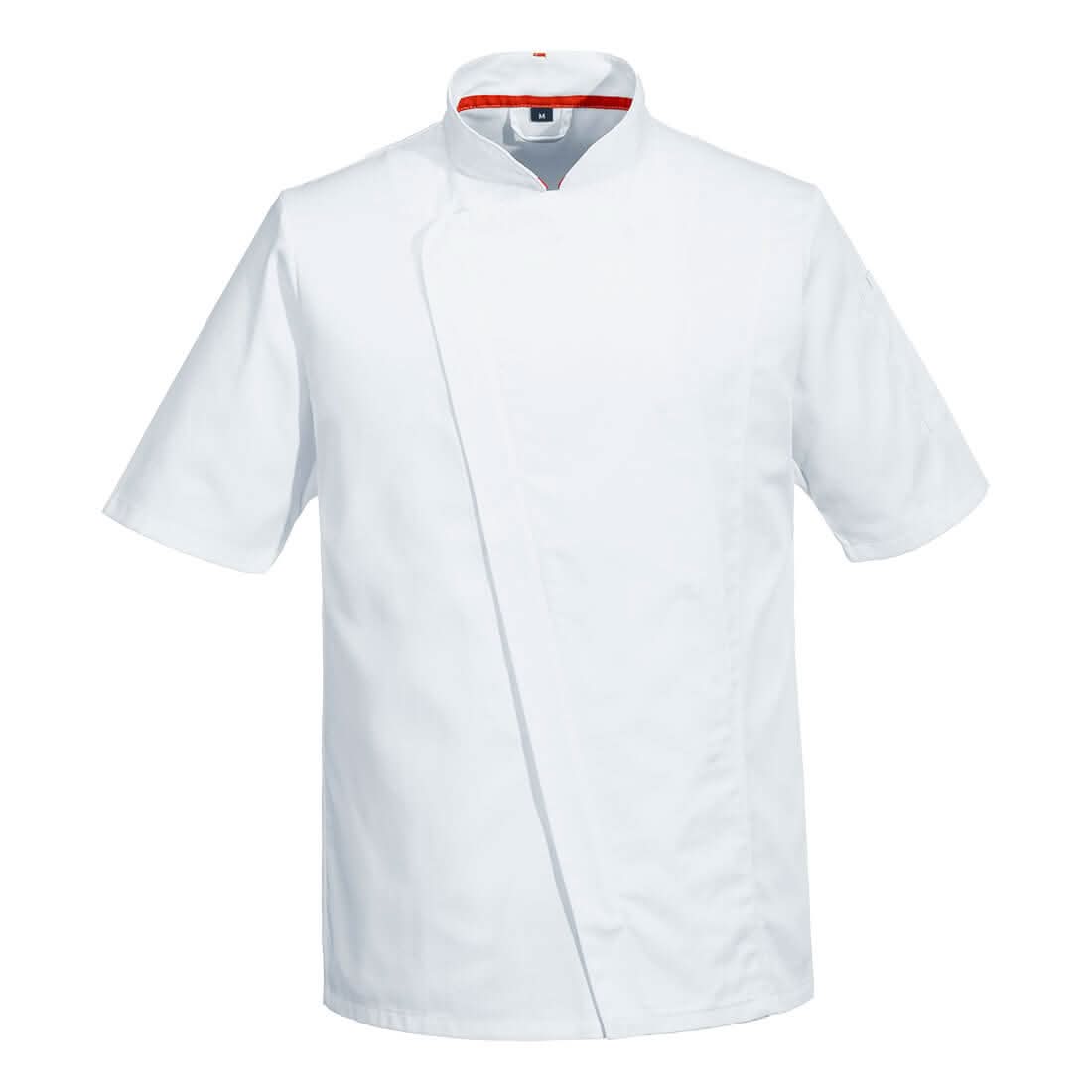 Portwest ChefS Meshair Pro Asymmetrical Jacket SS C739 - White - Customisable Jacket