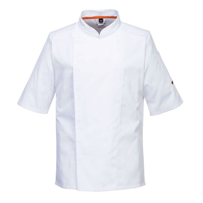 Portwest ChefS Meshair Pro Stretch Jacket SS C746 - White - Customisable Jacket