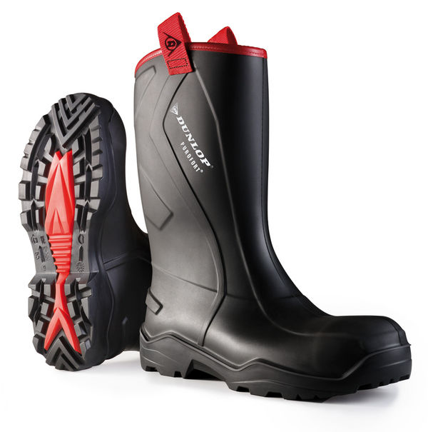 Dunlop Purofort +Rugged Full Safety Rigger Boots - Black - Customisable Wellingtons
