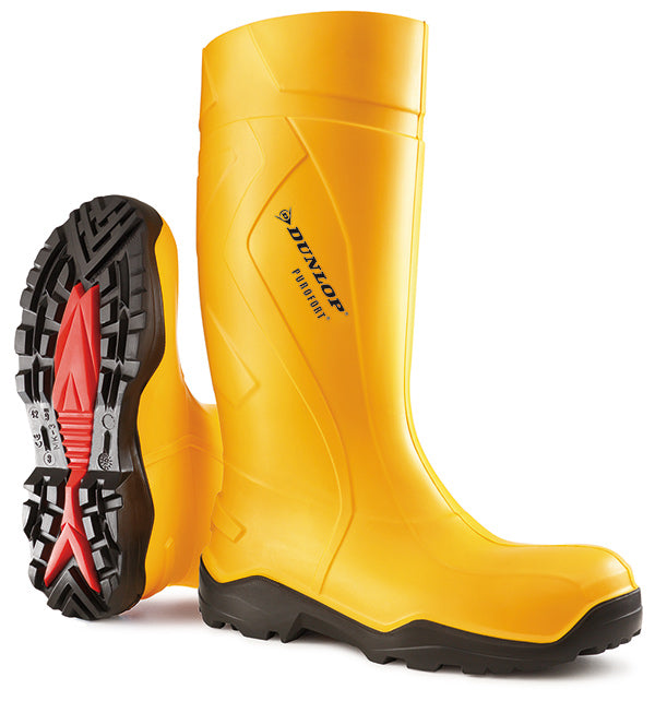 Dunlop Purofort +Full Safety Wellingtons - Yellow - Customisable Wellingtons