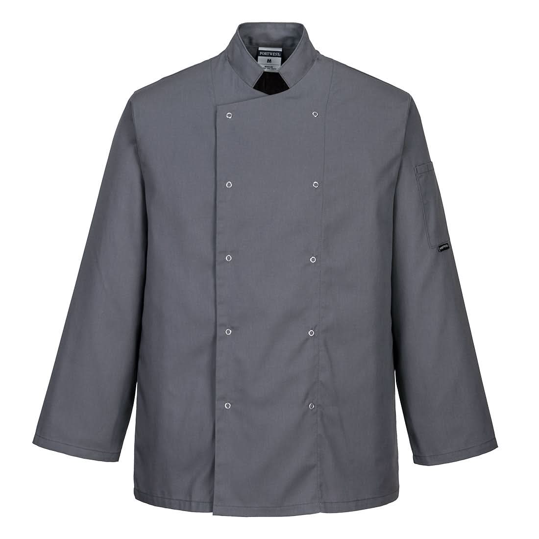 Portwest ChefS Suffolk Studded Jacket LS C833 - Slate Grey - Customisable Jacket
