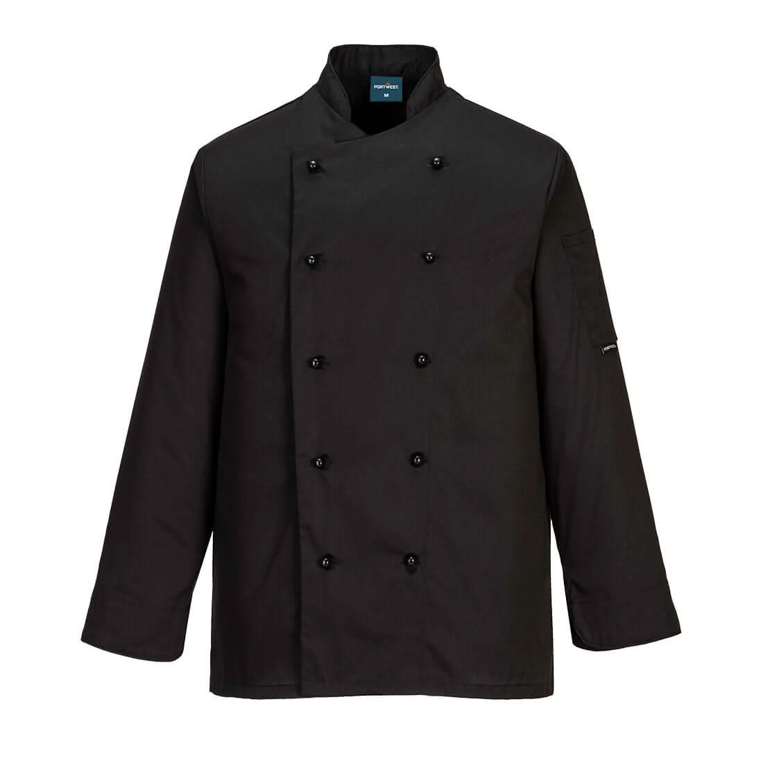 Portwest ChefS Somerset Jacket LS C834 - Black - Customisable Jacket
